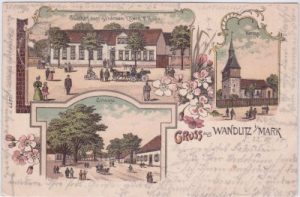 16843 Wandlitz (Mark), Straßenansicht, Farblitho, ca. 1900
