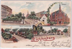 10367 Berlin-Lichtenberg, u.a. Bahnhof, Farblitho, ca. 1905