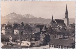 83395 Freilassing, Straßenansicht, Bäckerei, ca. 1955