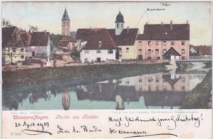 73433 Wasseralfingen (Aalen), Partie am Kocher, ca. 1905