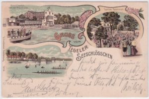 13507 Berlin-Tegel (Reinickendorf), Seeschlösschen, Litho, ca. 1900