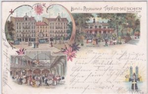 80331 München, Hotel Trefler, Farblitho, ca. 1895