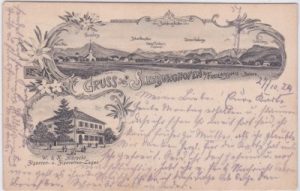 83395 Freilassing-Salzburghofen, u.a. Zigarrenlager, Litho, ca. 1910