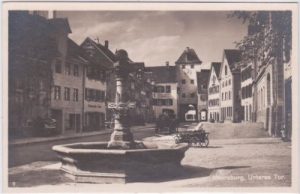 88709 Meersburg am Bodensee, Unteres Tor, Straßenansicht, ca. 1930
