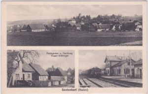 88639 Wald-Sentenhart (Baden), u.a. Bahnhof, ca. 1925