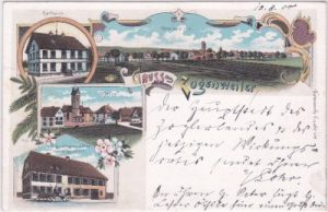 88263 Zogenweiler (Horgenzell), u.a. Gasthaus, Farblitho, ca. 1900