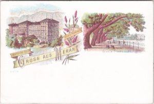 Meran, Meeraner Hof, Farblitho, ca. 1895