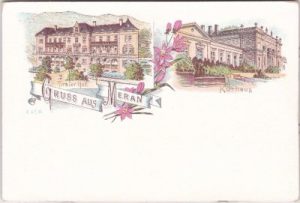 Meran, Tiroler Hof, Farblitho, ca. 1895