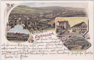 72224 Ebhausen, u.a. Gasthaus, Farblitho, ca. 1895