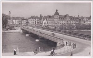 78467 Konstanz am Bodensee, Rheinbrücke, Sternenplatz, ca. 1950