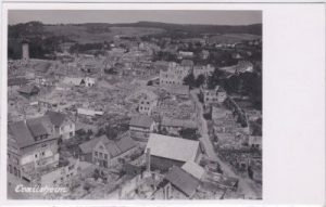 74564 Crailsheim, zerstörte Gebäude, Luftaufnahme, ca. 1945