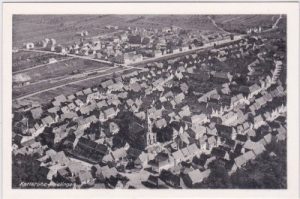 76187 Karlsruhe-Knielingen, Luftaufnahme, ca. 1940