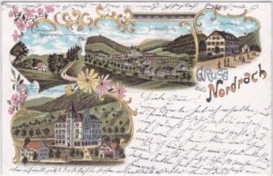 77787 Nordrach im Schwarzwald, u.a. Schanzbach, Farblitho, ca. 1900