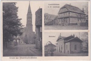 77866 Rheinbischofsheim, u.a. Bahnhof, ca. 1910