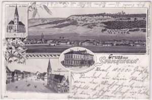 78549 Spaichingen, u.a. Städtisches Schulhaus, Litho, ca. 1900