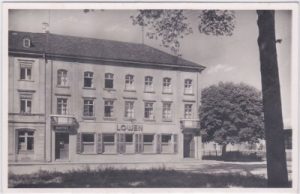79713 Säckingen, Hotel Löwen (am Bahnhof), ca. 1940