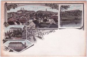 85354 Freising, u.a. Knabenseminar, Farblitho, ca. 1900