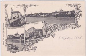 79790 Kadelburg, u.a. Zollhaus, Fähre, ca. 1915