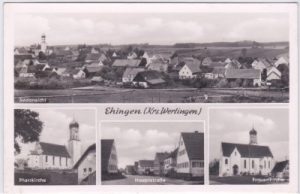 86695 Ehingen (Nordendorf), u.a. Südansicht, ca. 1955