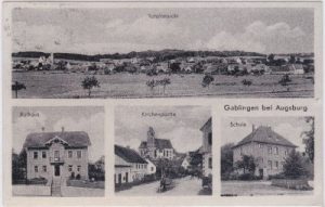 86456 Gablingen, u.a. Schule, Rathaus, ca. 1945