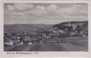 86751 Mönchsdeggingen im Ries, Ortsansicht, ca. 1940