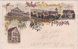 Feusisberg, u.a. Gasthof, Farblitho, ca. 1900