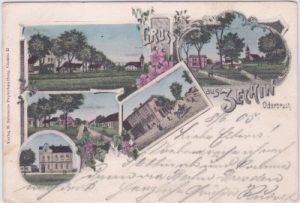 15328 Zechin (Oderbruch), Gasthof, Farblitho, ca. 1900