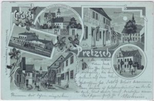 06905 Pretzsch an der Elbe, Mondscheinlitho, ca. 1900