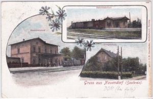 06193 Nauendorf (Wettin-Löbejün), Bahnhof, ca. 1900
