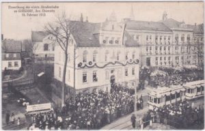 09355 Gersdorf, Einweihung der elektrischen Straßenbahn 1913