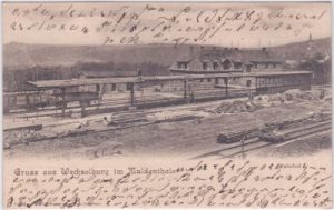 09306 Wechselburg im Muldenthale, Bahnhof, ca. 1900