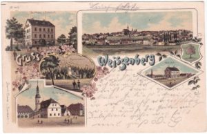 02627 Weißenberg (Bautzen), Bahnhof, Farblitho, ca. 1895