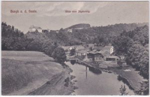 07907 Burgk an der Saale, Blick vom Jägersteig, ca. 1915