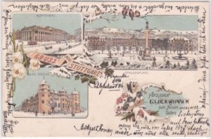 70173 Stuttgart, Winterlitho, Farblitho, ca. 1895