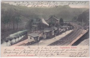 08543 Barthmühle (Pöhl im Vogtland), Bahnhof, ca. 1900