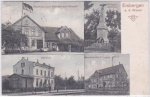 32457 Eisbergen an der Weser (Porta Westfalica), Bahnhof, ca. 1910