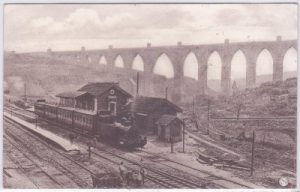 Lisboa-Campolide (Lissabon), Bahnhof, Viadukt, ca. 1905