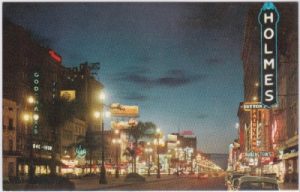 New Orleans (Louisiana), Canal Street at night, ca. 1955