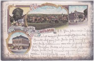 06647 Saubach (Finneland), u.a. Post, Farblitho, ca. 1900