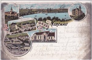 04668 Grimma-Nerchau (Mulde), Farblitho, ca. 1900