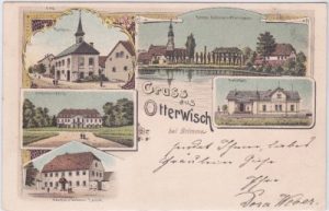 04668 Otterwisch, u.a. Bahnhof, Farblitho, ca. 1905