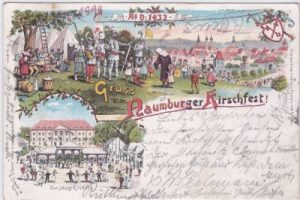 06618 Naumburg/Saale, Kirschfest 1897, Farblitho
