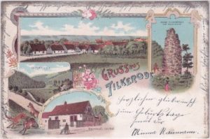 06543 Abberode-Tilkerode, Bierstedt`s Gasthof, Farblitho, ca. 1900
