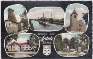 32469 Lahde/Weser (Petershagen), u.a. Elektrizitäts-Werk, ca. 1965