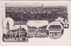 55239 Gau-Odernheim, u.a. Marktplatz, Litho, ca. 1905