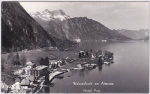 Weißenbach am Attersee, Luftaufnahme, ca. 1955