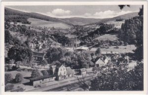 69483 Wald-Michelbach, Ortsansicht, Bahnhof, ca. 1955