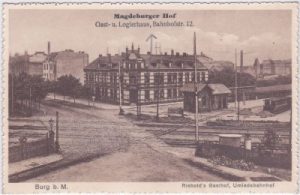 39288 Burg (bei Magdeburg), Bahnhofstrasse, ca. 1925