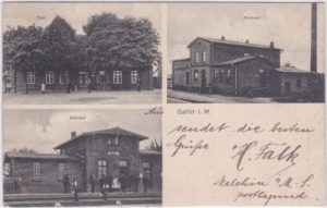 19258 Gallin in Mecklenburg, Bahnhof, Molkerei, ca. 1905