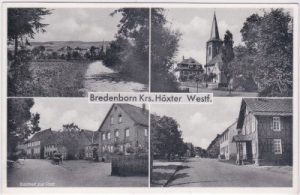 37696 Bredenborn (Marienmünster), u.a. Gasthof zur Post, ca. 1955